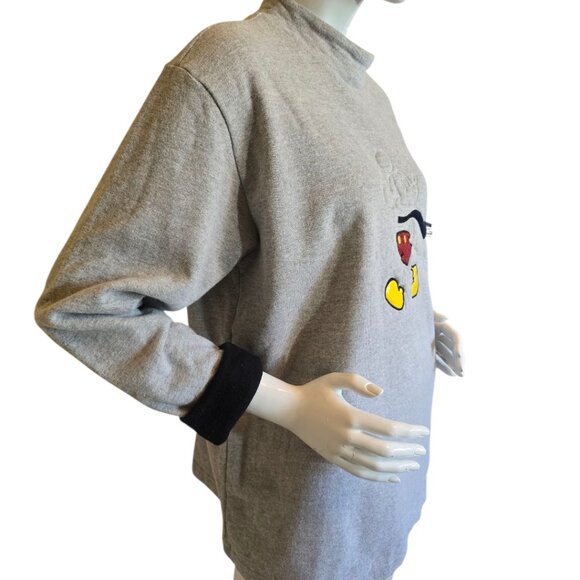 🏷️NWT - Vintage DISNEY Mickey Mouse Embroidered Scarf Sweatshirt sz L - Picture 3 of 6
